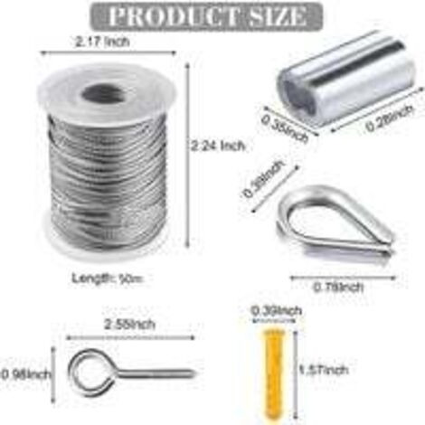 Alambre Cuerda Acero Inoxidable Acero Cuerda 6 Mm 100 M 7 X 19 (1,80