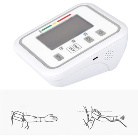 Monitor electrónico automático de presión arterial de brazo con pantalla LCD grande, herramienta digital inteligente para medir la presión arterial. (1/3)