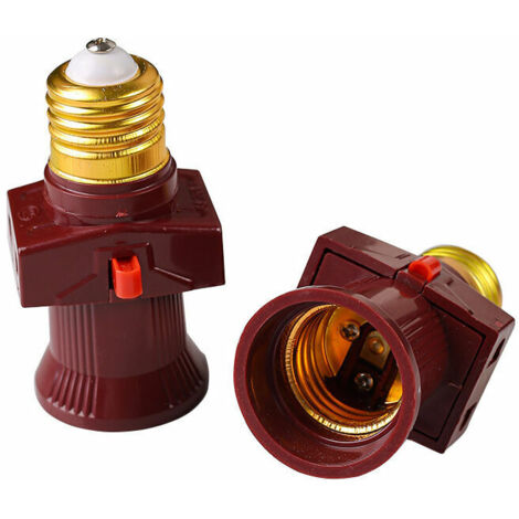 Juego de 2 casquillos roscados E27 con interruptor 6A, 250V [Clase energética A] [Clase energética A] (1/5)
