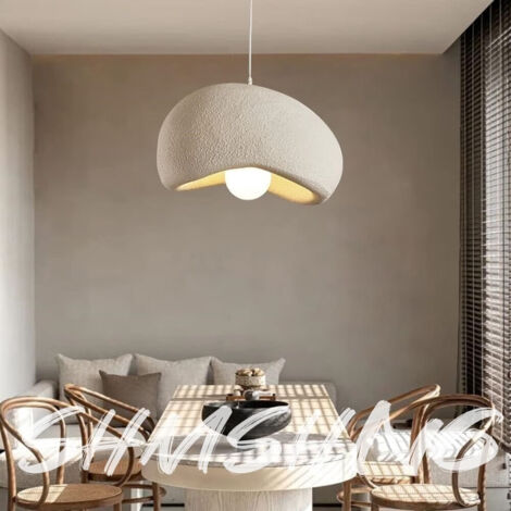 Lámpara colgante moderna de 40 cm para comedor, cocina, isla, pasillo, restaurante, base E26, estilo japonés Wabi-Sabi, forma de nido de pájaro. (1/5)