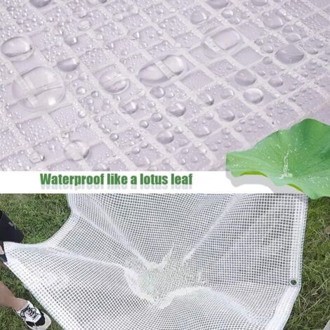 ANSIO Bâche imperméable et résistante 260 g/m² Blanc 3 x 4 m