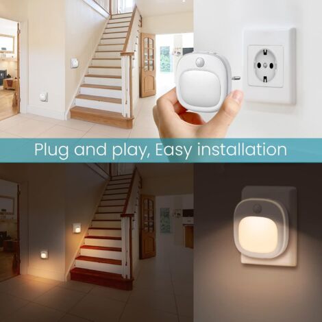 Paquete De 6 Luces LED Nocturnas, Luces LED De Noche Enchufables A La Pared Con Sensores Del