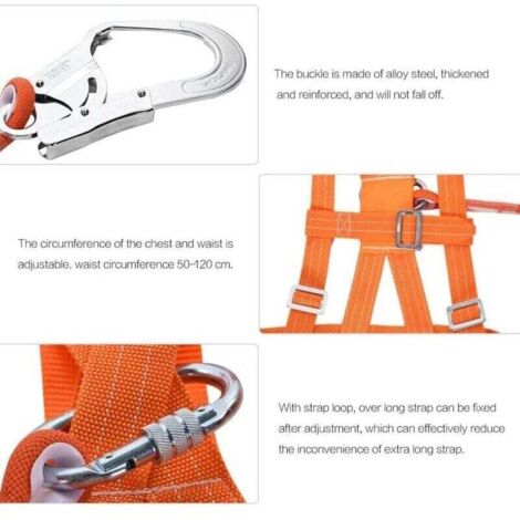 Kits de arneses de seguridad, arneses anticaídas, arneses de altura completa, arneses de protección contra caídas, arneses de protección contra caídas para trabajos en altura (bucle grande de 3 m)