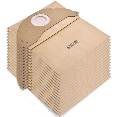 15 bolsas de filtro de papel de repuesto para aspiradoras de líquidos y sólidos, Karcher WD2 MV2 6.904-322.0 WD 2.200 WD2250 A2004 A2054 A2099, Accesorios (1/5)