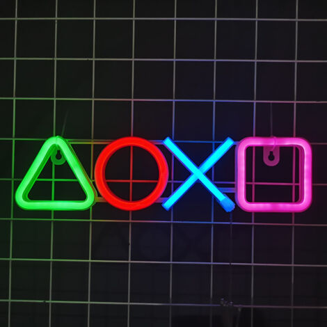Iconos de luz de neón LED, luz de 4 colores, luz nocturna USB, lámpara ambiental decorativa (1/5)