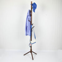 Perchero de madera maciza, con 8 ganchos para ropa, bolsos y chaquetas, para entrada o pasillo, color nogal - RWCoat Rack