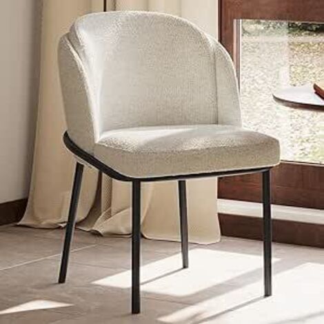 Guyii Ensemble de 2 chaises de Salle à Manger, Assise en Velours à Carreaux, Style Moderne et épuré, chaises pour Salon, Salle à Manger ou Bureau (1/5)