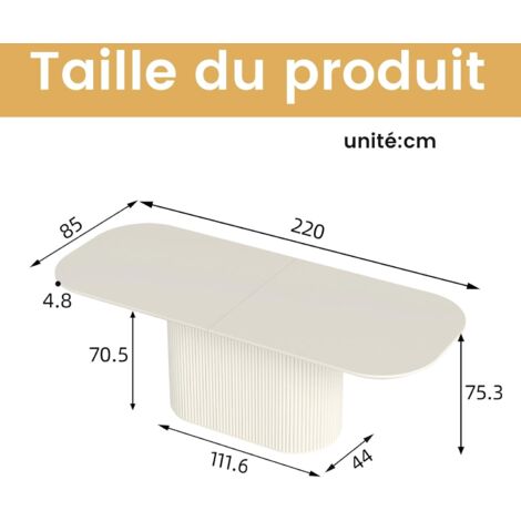 Table Salle à Manger Ovale Blanche 160 Cm Avec 6 Chaises - Ensemble Robuste, Design Moderne Et Gain De Place