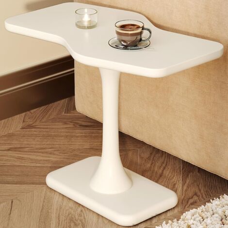 Table d'appoint irrégulière pour canapé, table d'appoint moderne pour salon, table de chevet pour chambre à coucher, tables basses blanches et tables de chevet