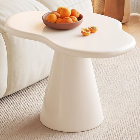 [JAMAIS UTILISÉ]Table d'appoint blanc laiteux, table d'appoint de canapé, petite table basse, table de chevet de chambre à coucher, design de nuage, table d'appoint flambant neuve, 20 % de réduction s