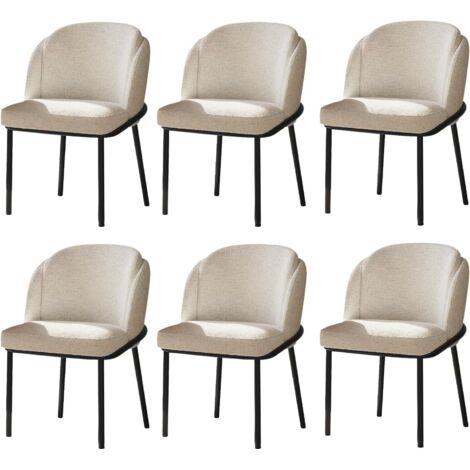 Guyii Ensemble de 6 chaises de Salle à Manger, Assise en Velours à Carreaux, Style Moderne et épuré, chaises pour Salon, Salle à Manger ou Bureau