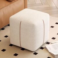Pouf ottoman en forme de cube, repose-pieds en fausse fourrure blanche, tabouret de maquillage pour salon, chambre à coucher, chambre d'enfant, pouf de sol confortable pour la décoration
