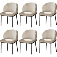 Guyii Ensemble de 6 chaises de Salle à Manger, Assise en Velours à Carreaux, Style Moderne et épuré, chaises pour Salon, Salle à Manger ou Bureau