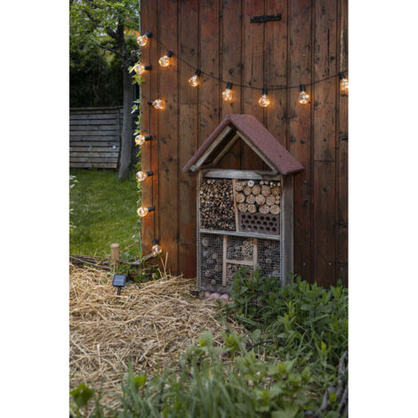 Guirlande solaire de 4,8m avec 15 Ampoules, 5 microLED par ampoule, Ambiance chaleureuse assurée (1/3)