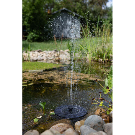 Fontaine de jardin solaire 6 buses – Panneau mono 9V 1,8W – Fonctionne sans batterie – Résine type PE – Hauteur 54 mm, Ø 180 mm – Galix
