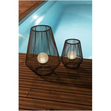Lanterne solaire ajourée 30 cm, écrin de lumière douce, sa perle lumineuse sublime chaque soirée
