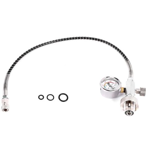 Adaptateur Remplissage PCP Paintball – Tuyau Inox, Remplissage Rapide, Neuf