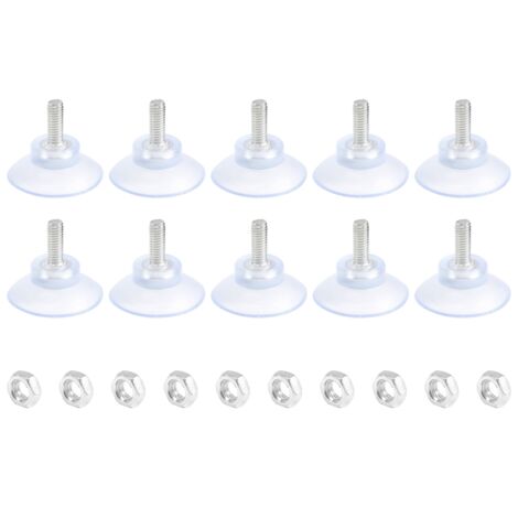 Lot De 12 Ventouses En Caoutchouc M6 Pour Mur Et Table En Verre - Diamètre 35 Mm