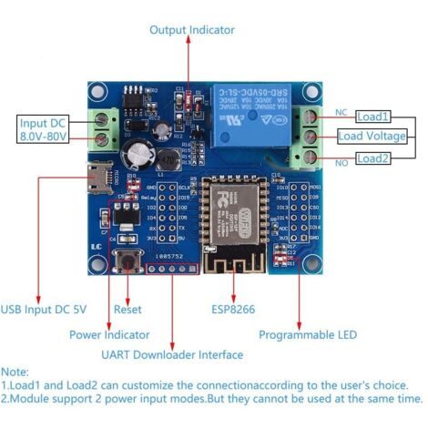 Modulo relè WiFi DC 5V 12V 4 canali ESP8266 ESP-01 scheda interruttore