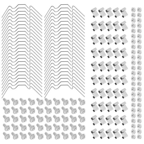 Clips Verre Serre Fippy Kit Réparation Serre 230 Pièces - Clips W Et Z, écrous Boulons Aluminium - Verre 3-4mm Boulons écrous Serre Aluminium