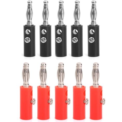 RUNCCI-YUN 10 Pcs Fiches Bananes Isolées 4mm Femelles - Souder Noir Et Rouge Pour Fils Test Multimètre