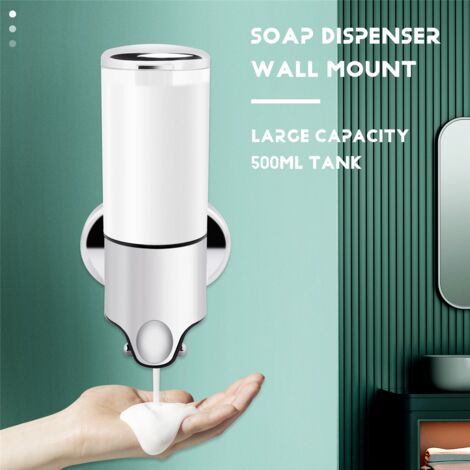 Distributeur Mural 3 En 1 Noir Mat - Pompe Shampoing Après-Shampoing Gel Douche - Salle De Bain Cuisine