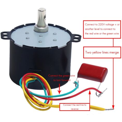 Moteur Synchrone 68KTYZ 220V 28W Basse Vitesse Couple Élevé CW/CCW - 2,5 Tours Par Minute