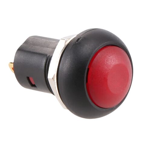 Acegoo Interrupteur Bouton-Poussoir 12V/24V Auto-verrouillage - LED Rouge 19mm, Pré-câblé - Lot De 2 Pour Bateau, Camping-car, Auto