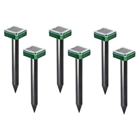 Vaileal Lot 6 Répulsifs Taupe Solaires Ultrasons – Anti-Taupes, Campagnols, Rongeurs Jardin 700 M²