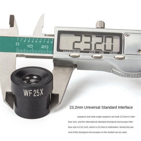 Oculaire Microscope Grand Champ 23.2mm WF5X à WF25X – Métal Complet, Vision Large & Précise