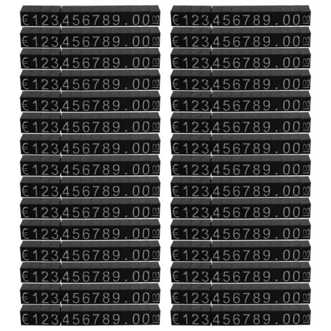 Sourcing Map Kit 16 Ensembles Étiquettes Prix Réglables Cubes Argent Sur Noir 6.3x9mm