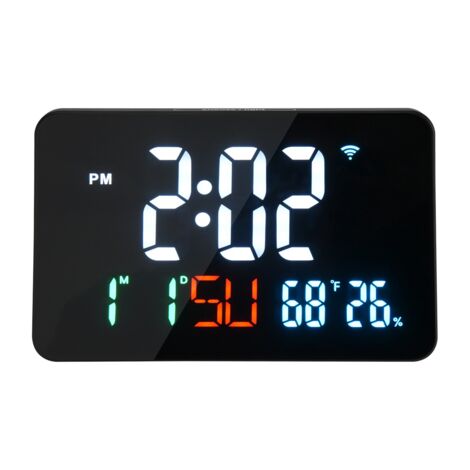 Réveil Numérique, Réveil LED en Bois, Horloge de Table avec Son Activé Réveil Numérique, Réveil LED en Bois, Horloge de Table avec Son Activé