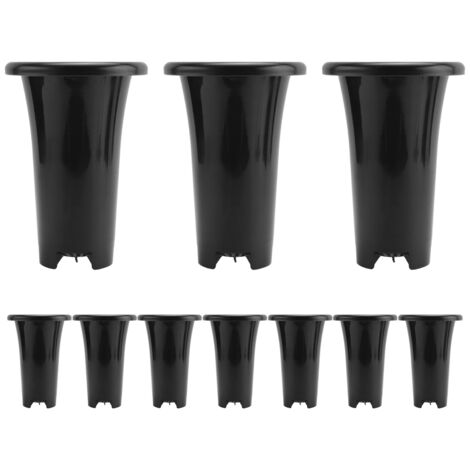 20 Pièces Noir En Plastique Des Pots De Fleurs Avec Des Trous De Drainage Pépinière Succulent