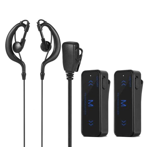 Lot De 2 Oreillettes Talkie-Walkie | Compatible Kenwood, Baofeng, Etc. | Micro Avec Bouton PTT | 150 Cm