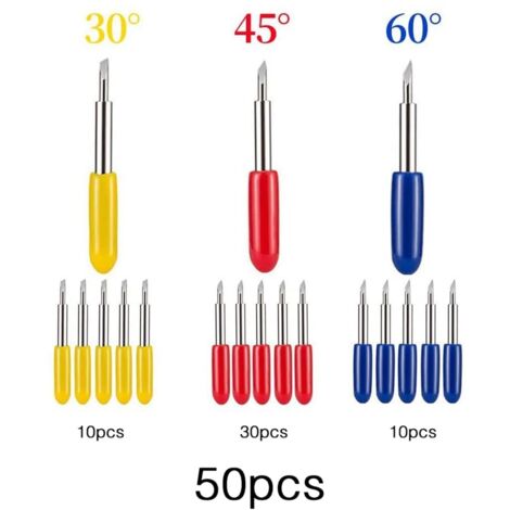 15 Lames De Coupe 45° Pour Cricut Maker/Explore - 23,8x17,3x4,7 Mm, Compatible Vinyle, Papier, Tissu - 5