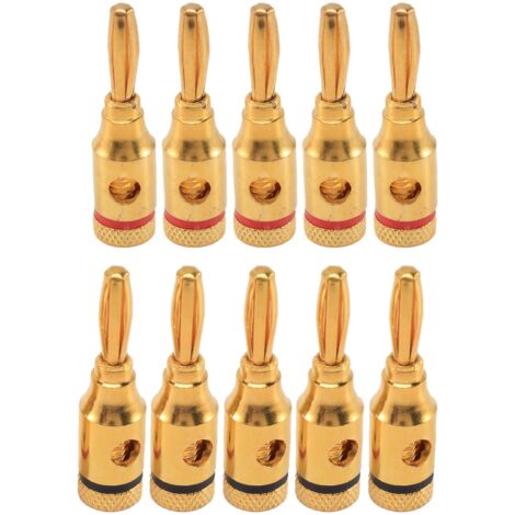 YARCHONN Lot de 8 fiches banane pour haut-parleur, connecteurs de type banane de 2 mm, connecteurs plaqués or, sans soudure pour amplificateur, haut-parleur, câble, système audio domestique YARCHONN Lot de 8 fiches banane pour haut-parleur, connecteurs de type banane de 2 mm, connecteurs plaqués or, sans soudure pour amplificateur, haut-parleur, câble, système audio domestique