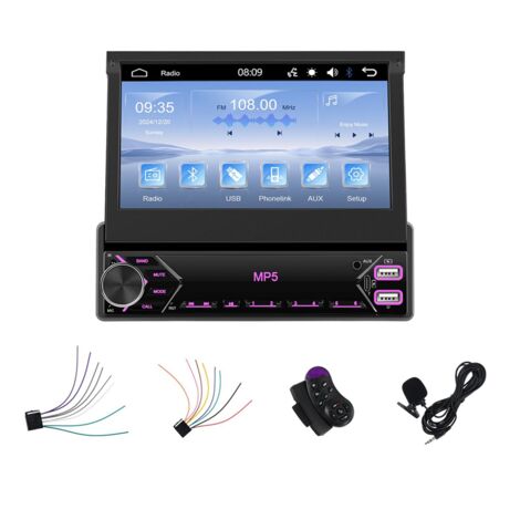 Autoradio 1 DIN 7 Pouces Avec CarPlay/Android Auto Sans Fil - NHOPEEW - Écran Tactile, Mirror Link, USB/SD/AUX, FM, Commandes Au Volant - 12