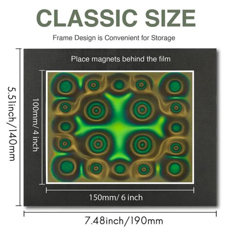 2-Pack Magnetic Field Viewing Film – 4x4 Inch, Reusable Flux Pattern Detector For Magnets, Science & Education