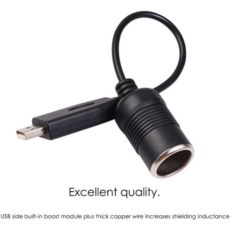 Adaptateur USB-C Vers Allume-Cigare 12V - Longueur 3 M - Convertisseur 5V/12V 10W Max - Pour Caméra, GPS, Bandes LED