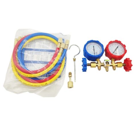 Kit Manomètre Collecteur Climatisation R410A R32 R404A R134A – Jauges Précises, Tuyaux Couleur, Pour Recharge Et Diagnostic Clim Auto & Réfrigération