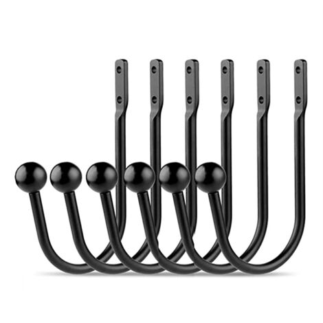 Yue QIN Lot De 6 Crochets Rideaux U Hémisphériques - Crochets Muraux Argent