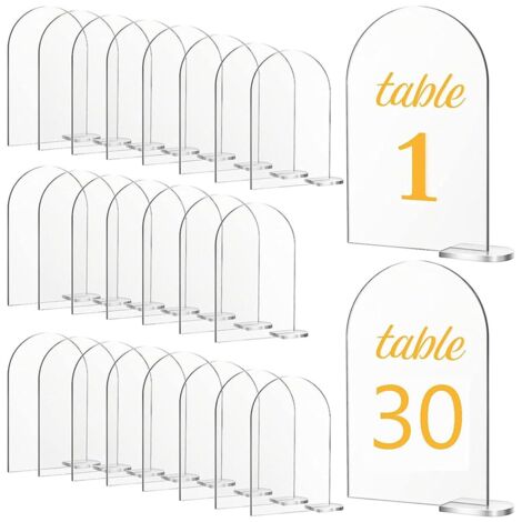 Lot De 30 Panneaux En Acrylique Transparent Avec Supports, Feuilles