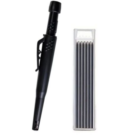 Jyvex Lot de 54 mines de crayon de 2,8 mm pour crayon de charpentier, mines de rechange étanches Pica Dry Mines solides à trous profonds (couleur