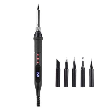 Kit Fer à Souder 80W Température Réglable 180-500°C - Écran LCD - 13 Accessoires Inclus (pompe à Dessouder, Fil, Pointes…) - Pour électronique, Bricolage
