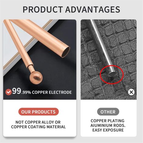 2 Baguettes De Radiesthésie En Cuivre Pur 99,9% - Pour Sourcellerie, Détection, Divination - Doré Rose