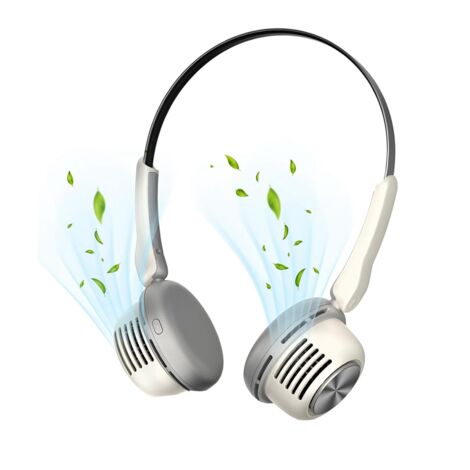 Ventilateur de Cou,Mini Ventilateur de Tour de Cou USB Rechargeable, Ventilateur