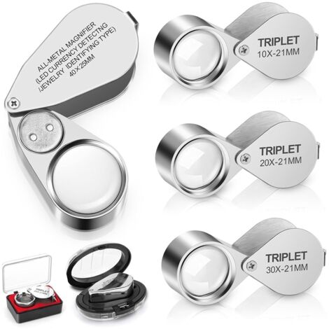 Loupe de Bijoutier, Loupe de Poche Portable pour Bijoutier, Loupe de