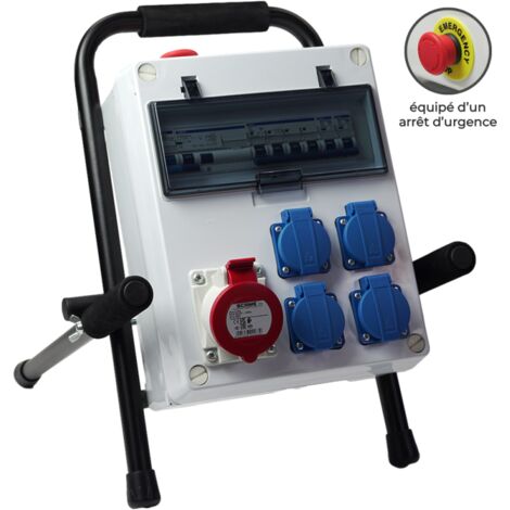 Coffret de chantier 5 prises 40A 400V sur pied