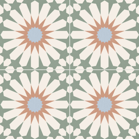 Carrelage sol vintage effet carreaux de ciment 33,15x33,15 cm – Grès cérame émaillé – Pour salon, séjour ou cuisine