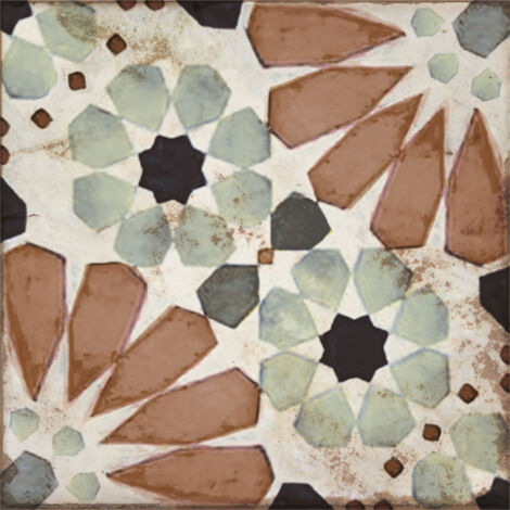Carrelage sol grès cérame émaillé 20x20 cm – Effet carreaux de ciment – Pour espaces intérieurs modernes – Durable et esthétique